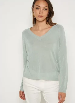 Sud Express Jumpers & Cardigans|Pull Col V Irise Amande Madeleine