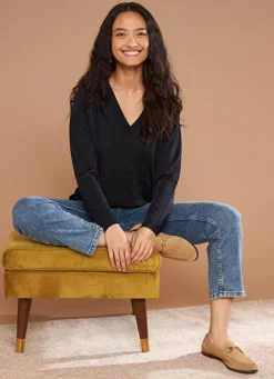 Sud Express Jumpers & Cardigans|Pull Col V Irise Marine Madeleine