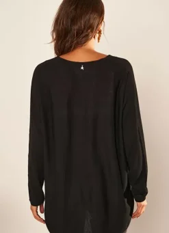Sud Express Jumpers & Cardigans|Pull Col V Sans Emmanchures Noir Maboutou
