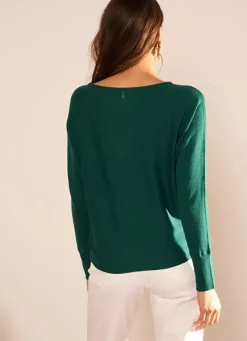Sud Express Jumpers & Cardigans|Pull Court A Col Bateau Bouteille Moanae