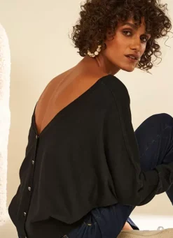 Sud Express Jumpers & Cardigans|Pull Details Bijoux Noir Gonamo