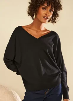 Sud Express Jumpers & Cardigans|Pull Details Bijoux Noir Gonamo