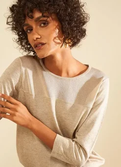 Sud Express Jumpers & Cardigans|Pull Details Transparents Champagne Mory