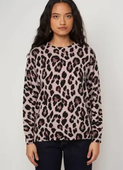 Sud Express Jumpers & Cardigans|Pull Leopard 100% Cachemire Camel Maricka