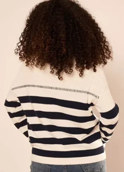 Sud Express Jumpers & Cardigans|Pull Mariniere Ecru Miramas