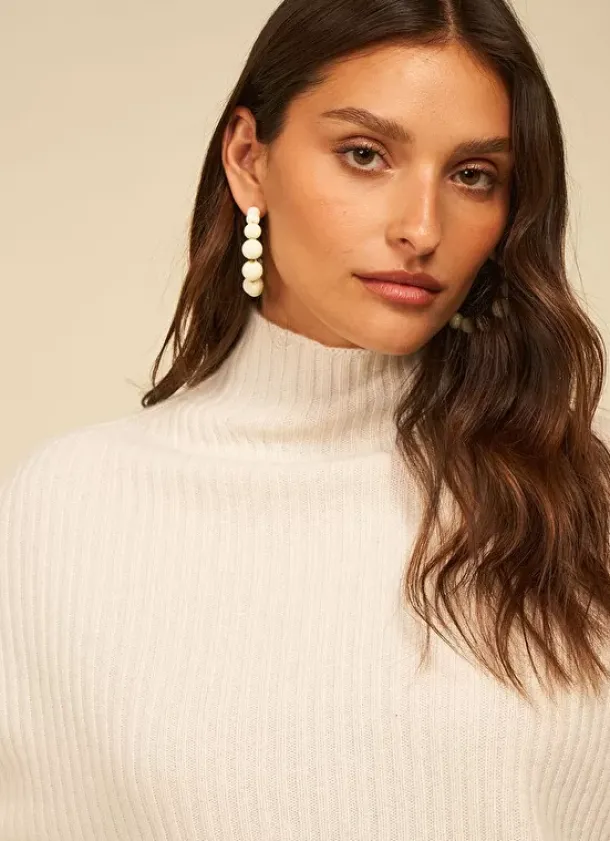 Sud Express Jumpers & Cardigans|Pull Pur Cachemire A Cotes Milk Monetalou