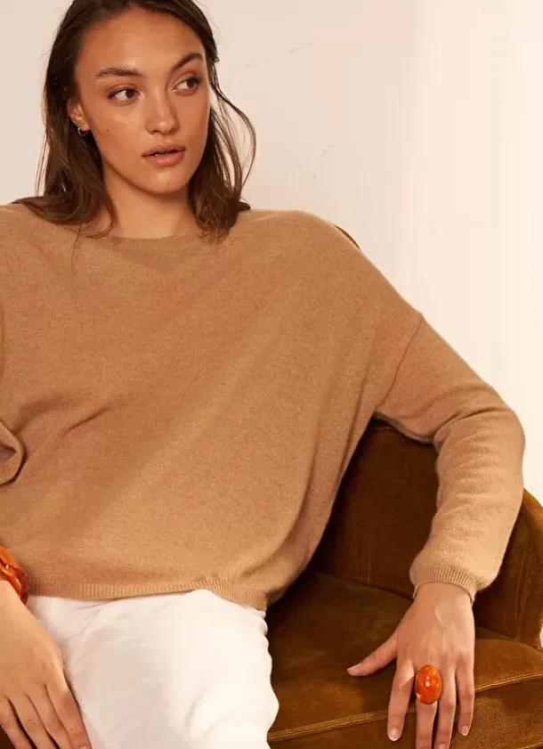 Sud Express Jumpers & Cardigans|Pull Pur Cachemire Camel Monna