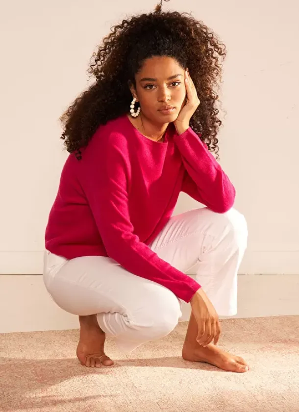 Sud Express Jumpers & Cardigans|Pull Pur Cachemire Framboise Monna