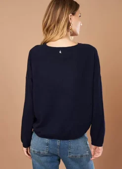 Sud Express Jumpers & Cardigans|Pull Pur Cachemire Marine Monna