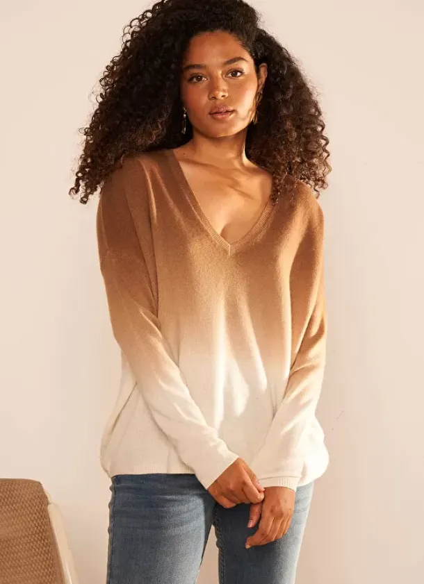 Sud Express Jumpers & Cardigans|Pull Tie&Dye 100% Cachemire Camel Monjack
