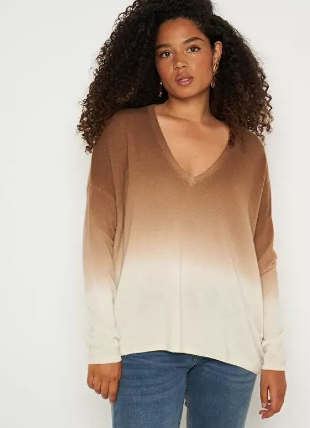 Sud Express Jumpers & Cardigans|Pull Tie&Dye 100% Cachemire Camel Monjack
