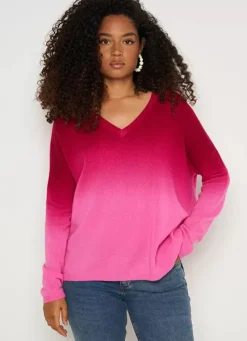 Sud Express Jumpers & Cardigans|Pull Tie&Dye 100% Cachemire Framboise Monjack