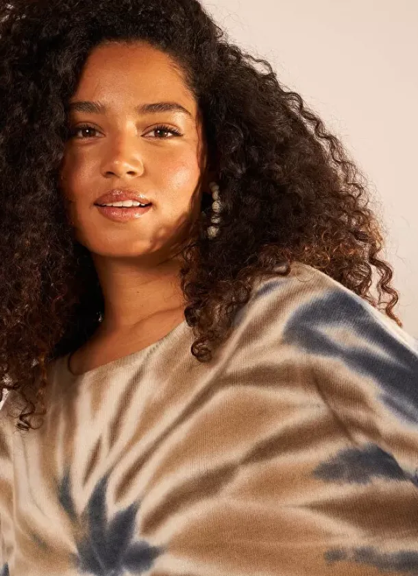 Sud Express Jumpers & Cardigans|Pull Tie&Dye 100% Cachemire Kaki Marcopi