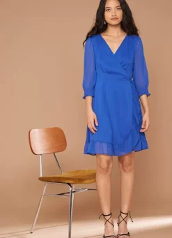 Sud Express Dresses & Overall|Robe Cache-Coeur A Manches Longues Neon Rokima
