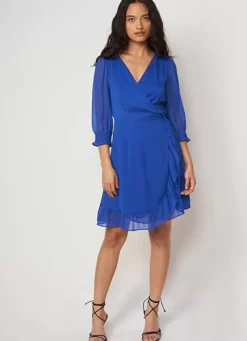 Sud Express Dresses & Overall|Robe Cache-Coeur A Manches Longues Neon Rokima