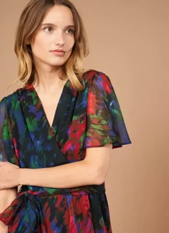 Sud Express Dresses & Overall|Robe Courte Encolure V Noir Razzaia