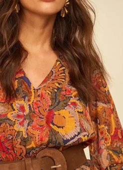 Sud Express Dresses & Overall|Robe Courte Imprimee Brique Ragatha