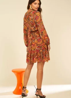 Sud Express Dresses & Overall|Robe Courte Imprimee Brique Ragatha