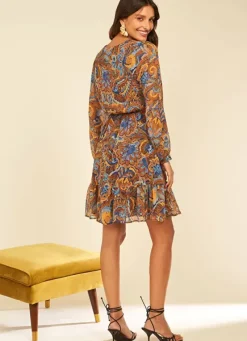 Sud Express Dresses & Overall|Robe Courte Imprimee Indigo Ragatha