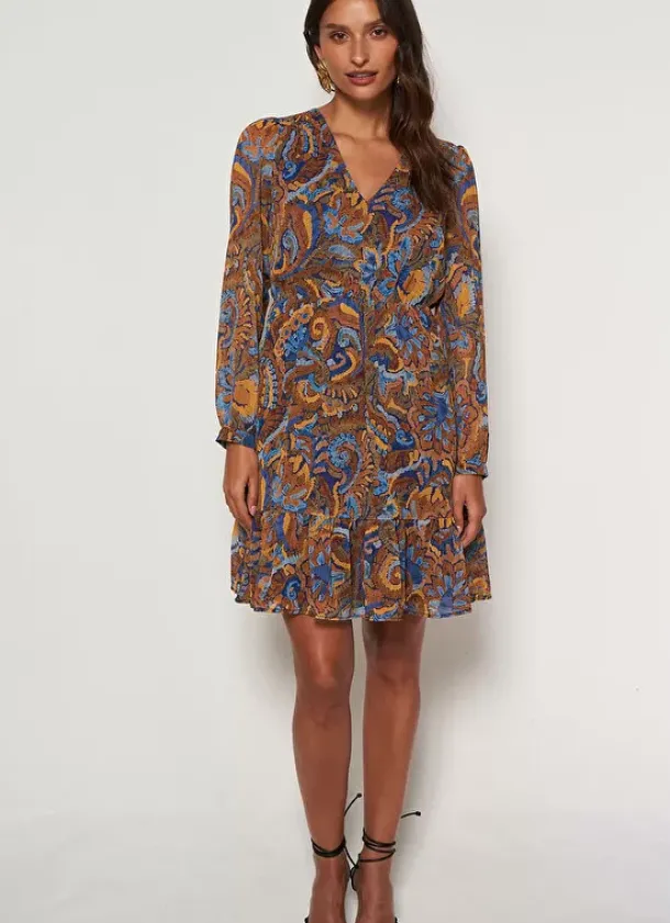Sud Express Dresses & Overall|Robe Courte Imprimee Indigo Ragatha