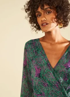 Sud Express Dresses & Overall|Robe Courte Imprimee Vert Rowie