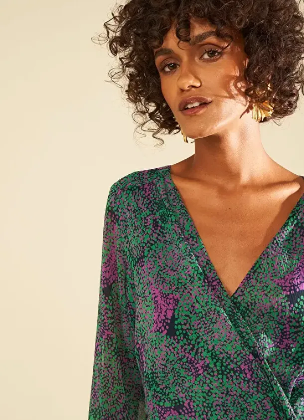 Sud Express Dresses & Overall|Robe Courte Imprimee Vert Rowie
