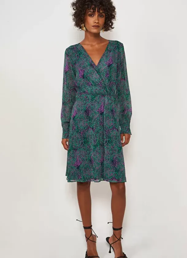 Sud Express Dresses & Overall|Robe Courte Imprimee Vert Rowie