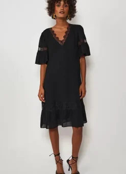 Sud Express Dresses & Overall|Robe Details Dentelle Noir Riloubi