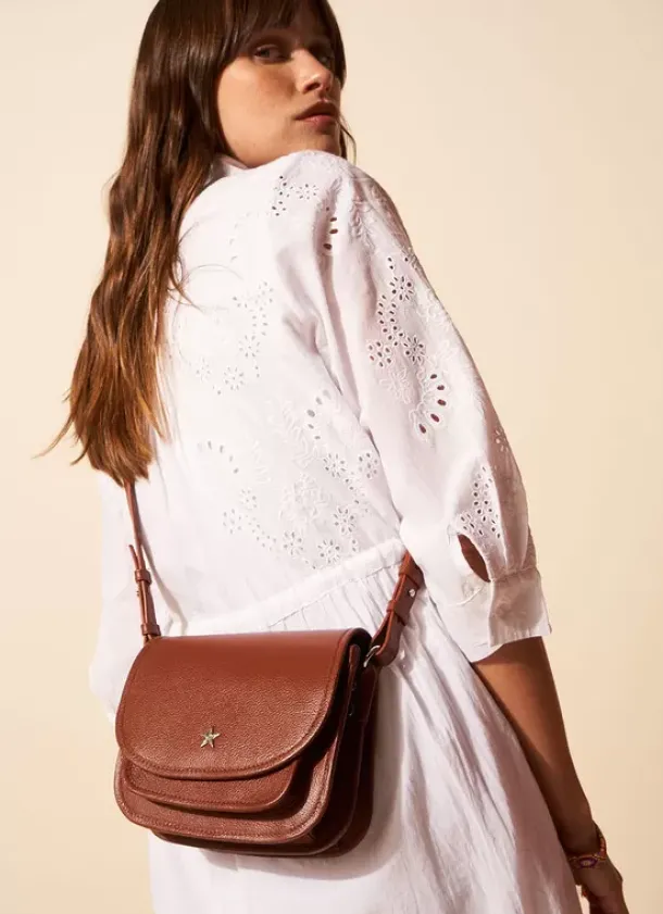 Sud Express Shoes & Accessories|Sac Besace En Cuir Camel Suny