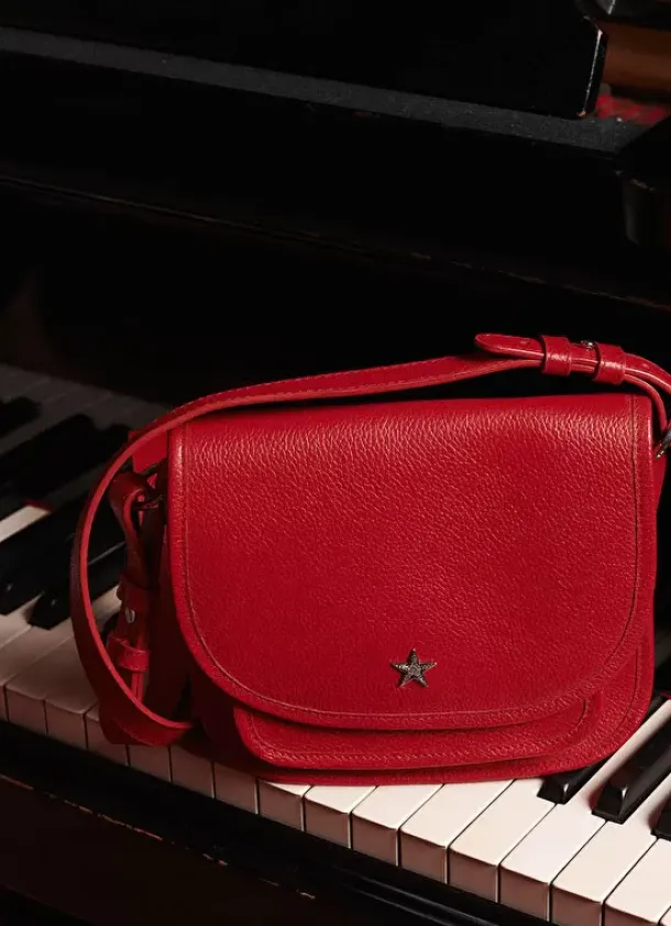 Sud Express Shoes & Accessories|Sac Besace En Cuir Rouge Suny