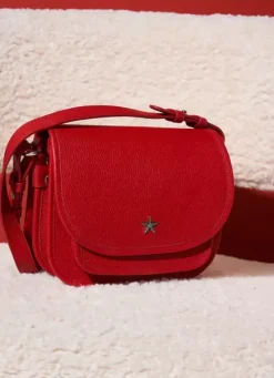 Sud Express Shoes & Accessories|Sac Besace En Cuir Rouge Suny
