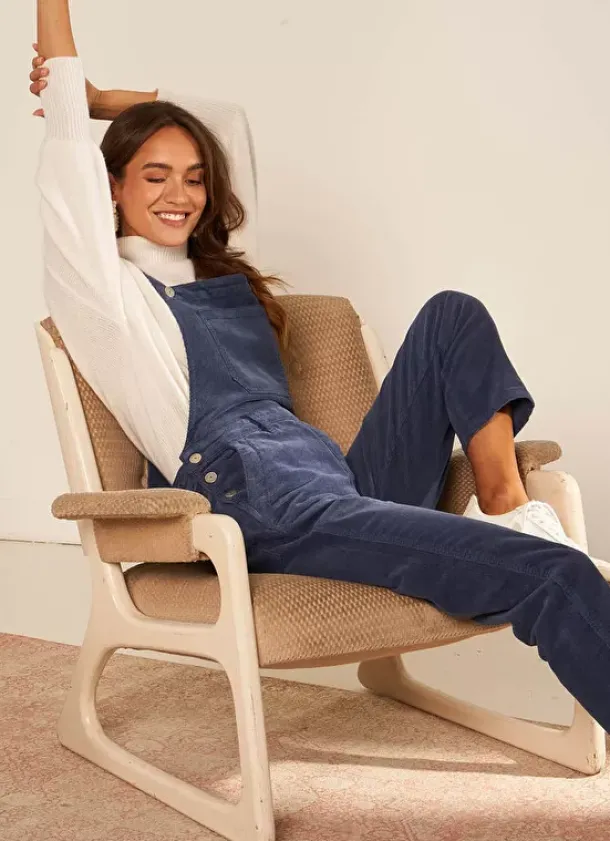 Sud Express Dresses & Overall|Salopette En Velours Indigo Sary