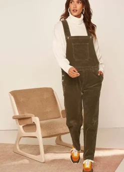 Sud Express Dresses & Overall|Salopette En Velours Kaki Sary