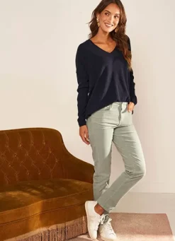 Sud Express Trousers & Jeans|Slim En Velours Cotele Amande Pasha