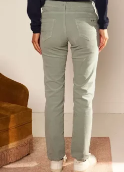 Sud Express Trousers & Jeans|Slim En Velours Cotele Amande Pasha