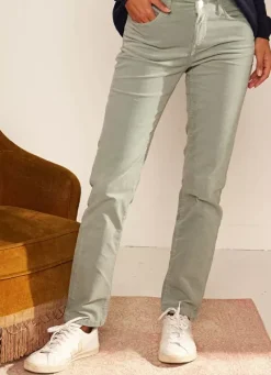 Sud Express Trousers & Jeans|Slim En Velours Cotele Amande Pasha