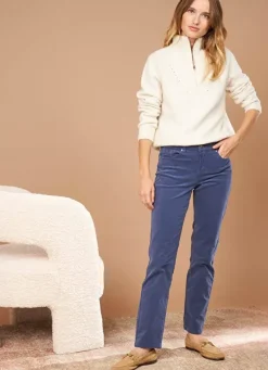 Sud Express Trousers & Jeans|Slim En Velours Cotele Indigo Pasha