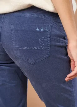 Sud Express Trousers & Jeans|Slim En Velours Cotele Indigo Pasha