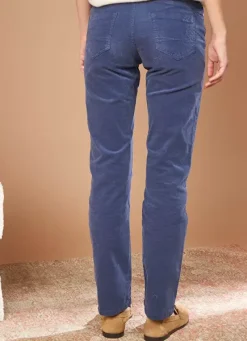 Sud Express Trousers & Jeans|Slim En Velours Cotele Indigo Pasha