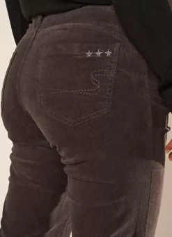 Sud Express Trousers & Jeans|Slim En Velours Cotele Plomb Pasha