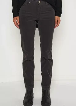 Sud Express Trousers & Jeans|Slim En Velours Cotele Plomb Pasha