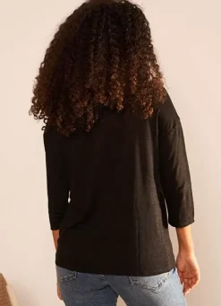 Sud Express T-Shirts|Tee-Shirt Basique Noir Tonia