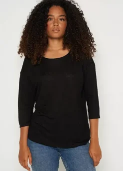 Sud Express T-Shirts|Tee-Shirt Basique Noir Tonia