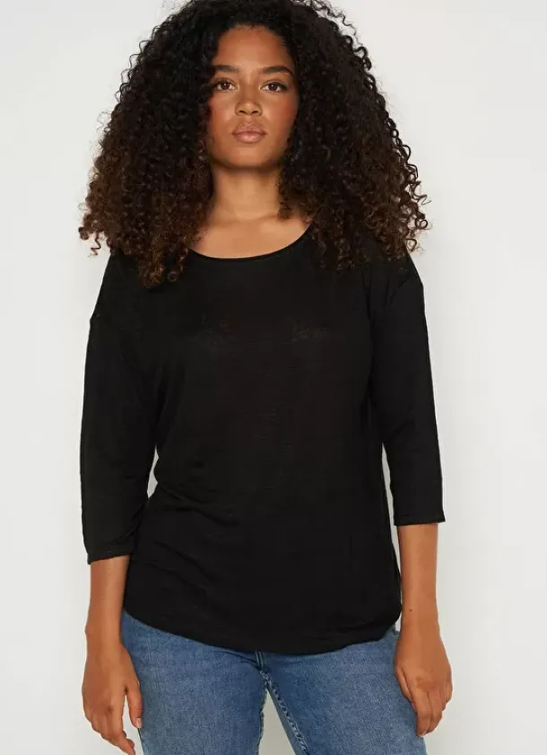 Sud Express T-Shirts|Tee-Shirt Basique Noir Tonia