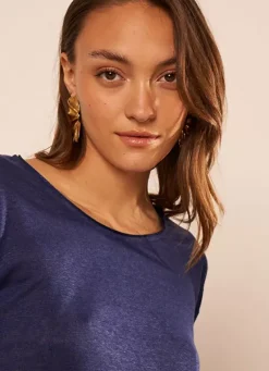 Sud Express T-Shirts|Tee-Shirt Col Rond Bleu Tonia