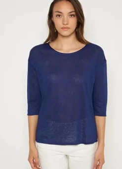 Sud Express T-Shirts|Tee-Shirt Col Rond Bleu Tonia