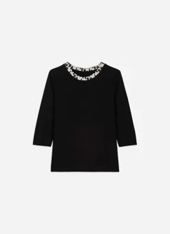 Sud Express T-Shirts|Tee-Shirt Detail Leopard Noir Thilda