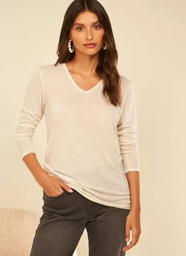 Sud Express T-Shirts|Tee-Shirt Manches Longues Sable Tassina