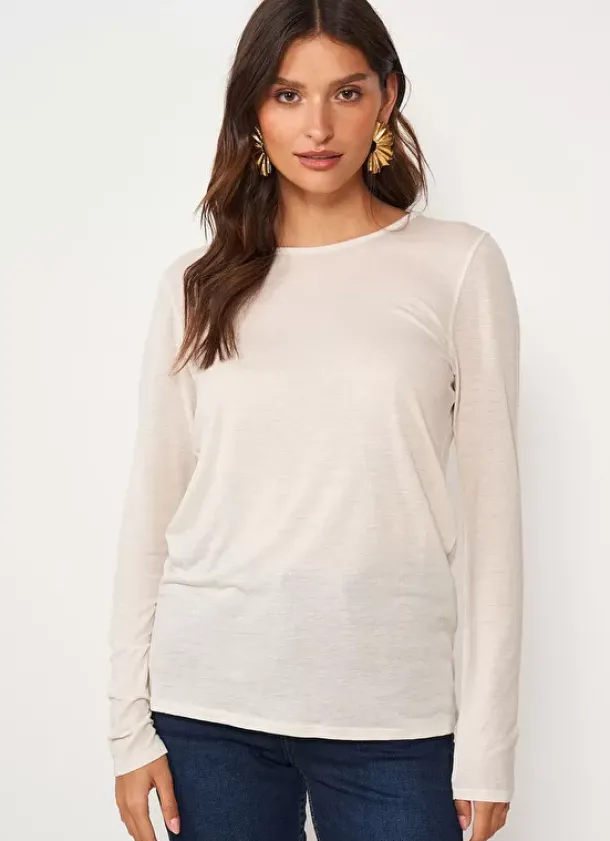 Sud Express T-Shirts|Tee-Shirt Manches Longues Sable Turiane