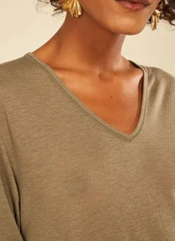 Sud Express T-Shirts|Tee-Shirt Manches Longues Kaki Tassina
